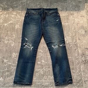 AERO Distressed Indigo Slim Straight Men’s 100% Cotton Jeans 32 x 30